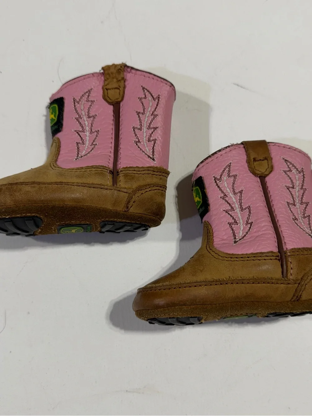 John Deere Pink & Brown Baby Cowgirl Boots